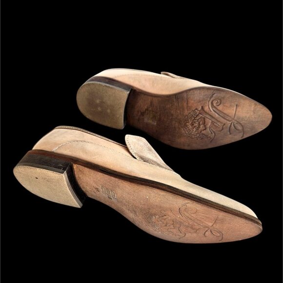 Free People Beige Leather Suede Loafers Women’s 38 Made in India - Picture 2 of 12